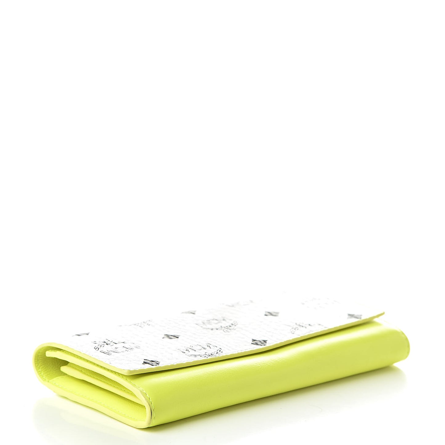 Visetos Grained Calfskin Wilder Flap Wallet White Green