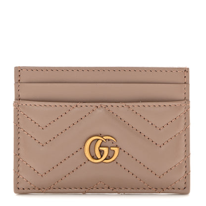 Gucci Calfskin Matelasse GG Marmont Card Holder Porcelain Rose 1 of 7