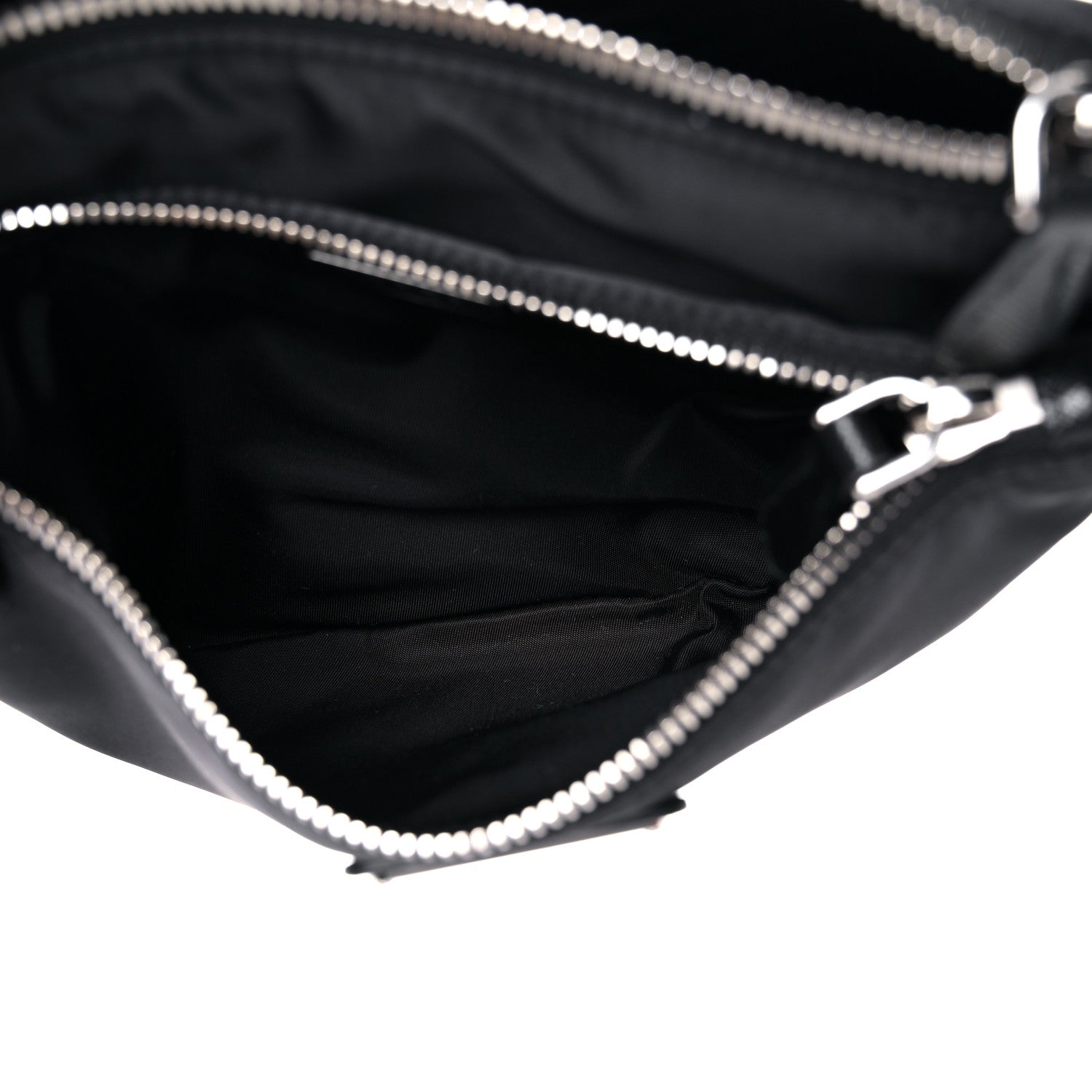 Prada Re-Nylon Saffiano Double Pouch Shoulder Bag Black 6 of 10