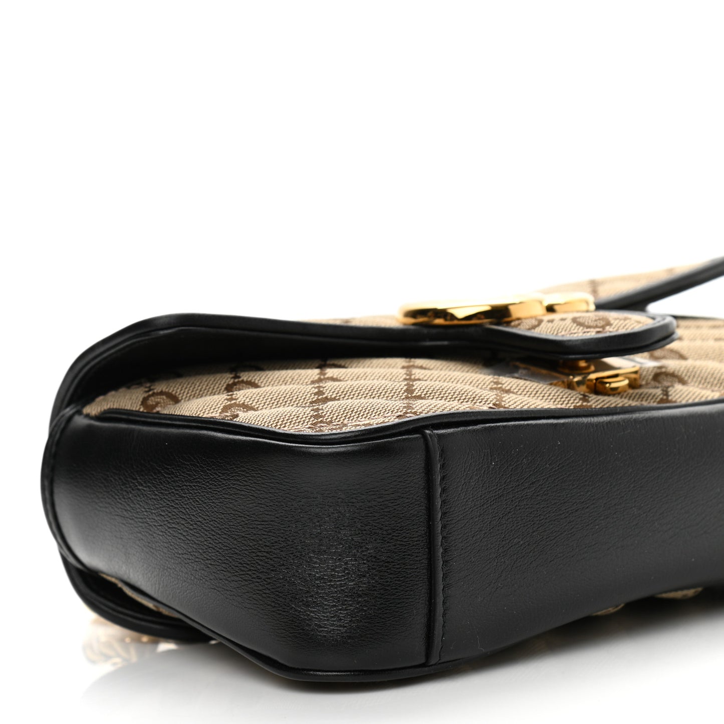 Monogram Matelasse Diagonal Mini GG Marmont Shoulder Bag Beige Black