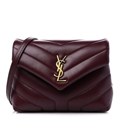 Saint Laurent Calfskin Y Quilted Monogram Toy Loulou Monogram Crossbody Bag Rouge Legion 1 of 9