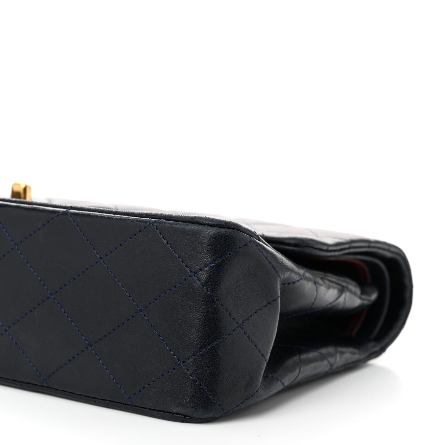 Chanel Lambskin Quilted Medium Double Flap Navy 9 of 11