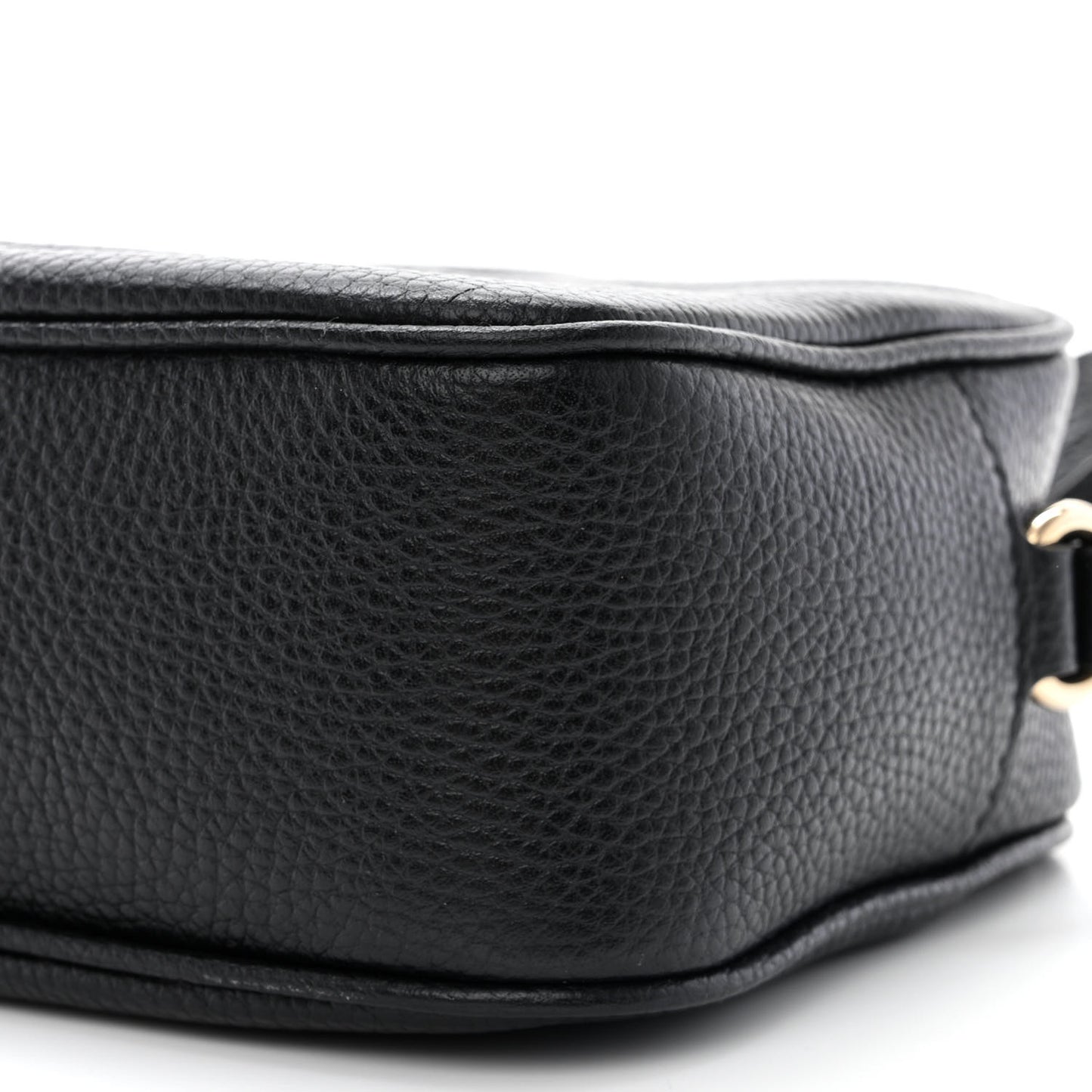 Pebbled Calfskin Small Soho Disco Bag Black