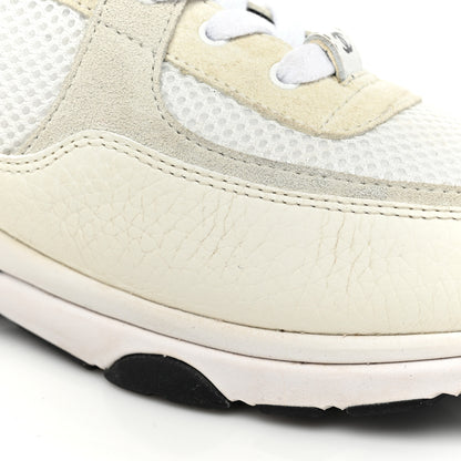 Chanel Mesh Suede Calfskin Grained Calfskin Mens CC Sneakers 43 White Black 12 of 15