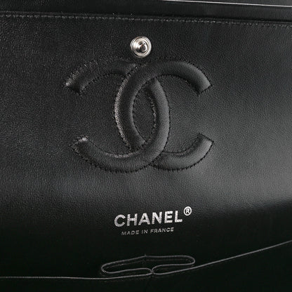 Chanel Tweed Quilted Medium Double Flap White Black Multicolor 6 of 11