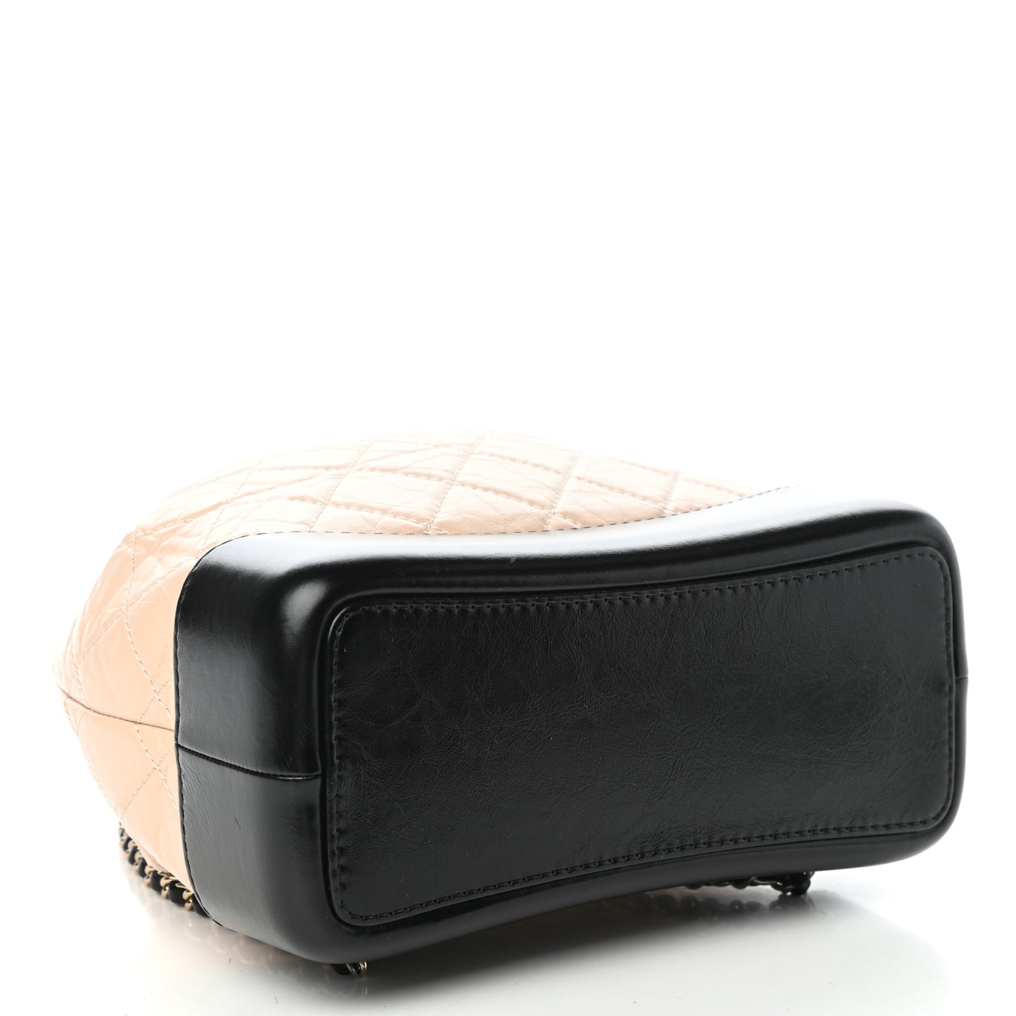 Aged Calfskin Quilted Small Gabrielle Backpack Beige Black