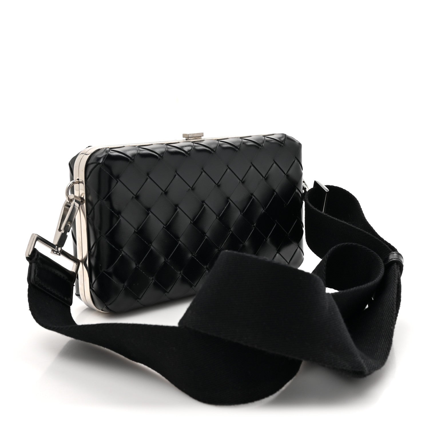 Bottega Veneta Spazzolato Intrecciato Mens Crossbody Messenger Case Black 3 of 9