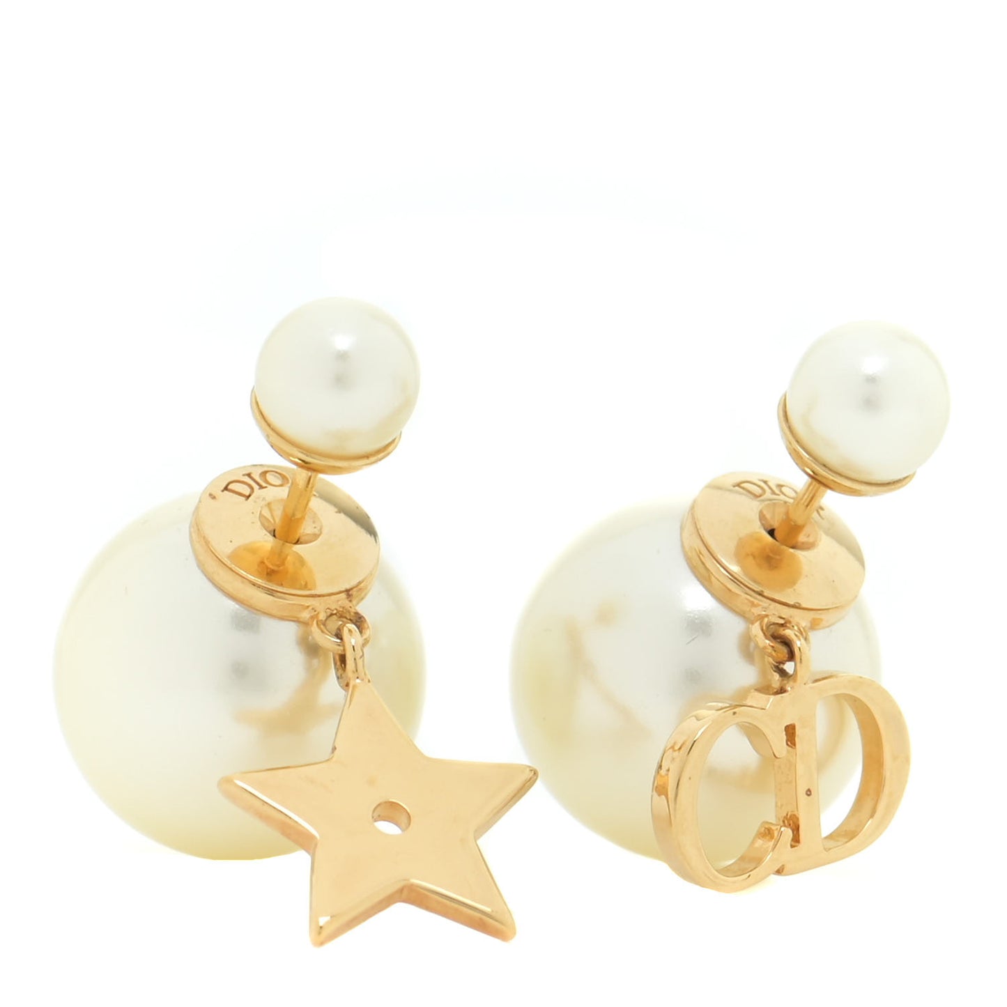 Pearl Mise En Dior Logo Tribal Earrings