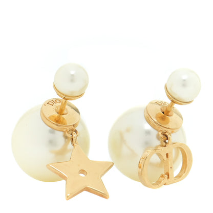 Christian Dior Pearl Mise En Dior Logo Tribal Earrings 1 of 4