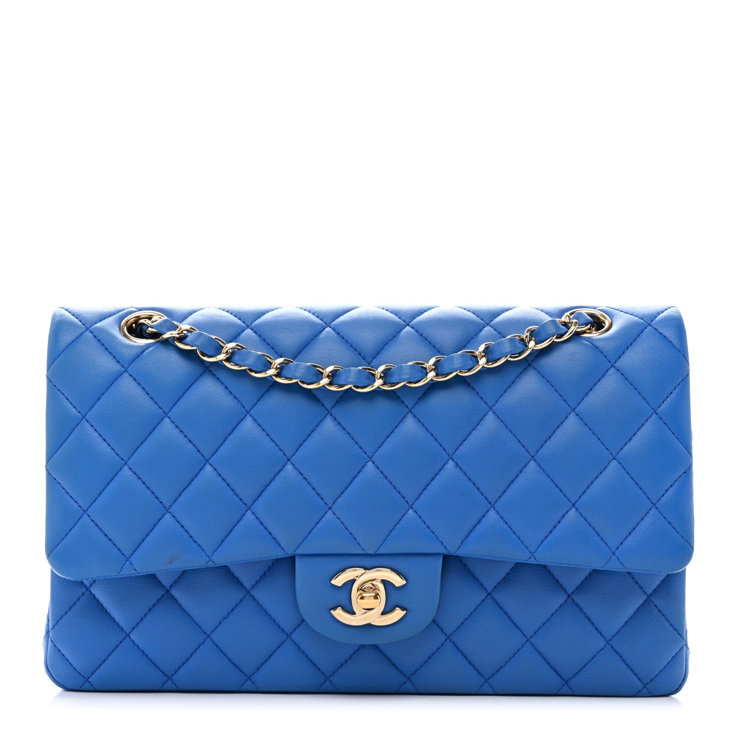 Chanel Lambskin Quilted Medium Double Flap Blue 1 of 13
