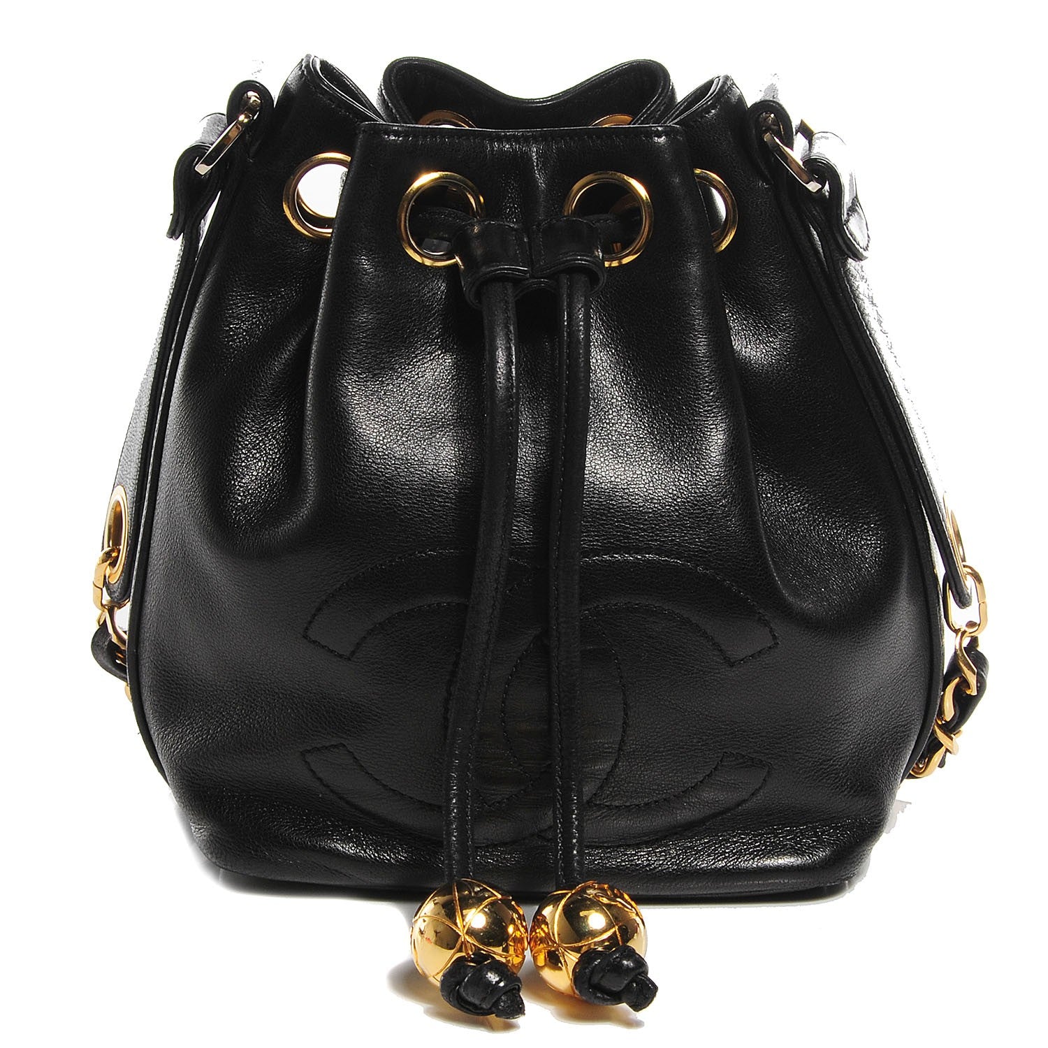 Chanel Lambskin CC Drawstring Bag Black 1 of 8