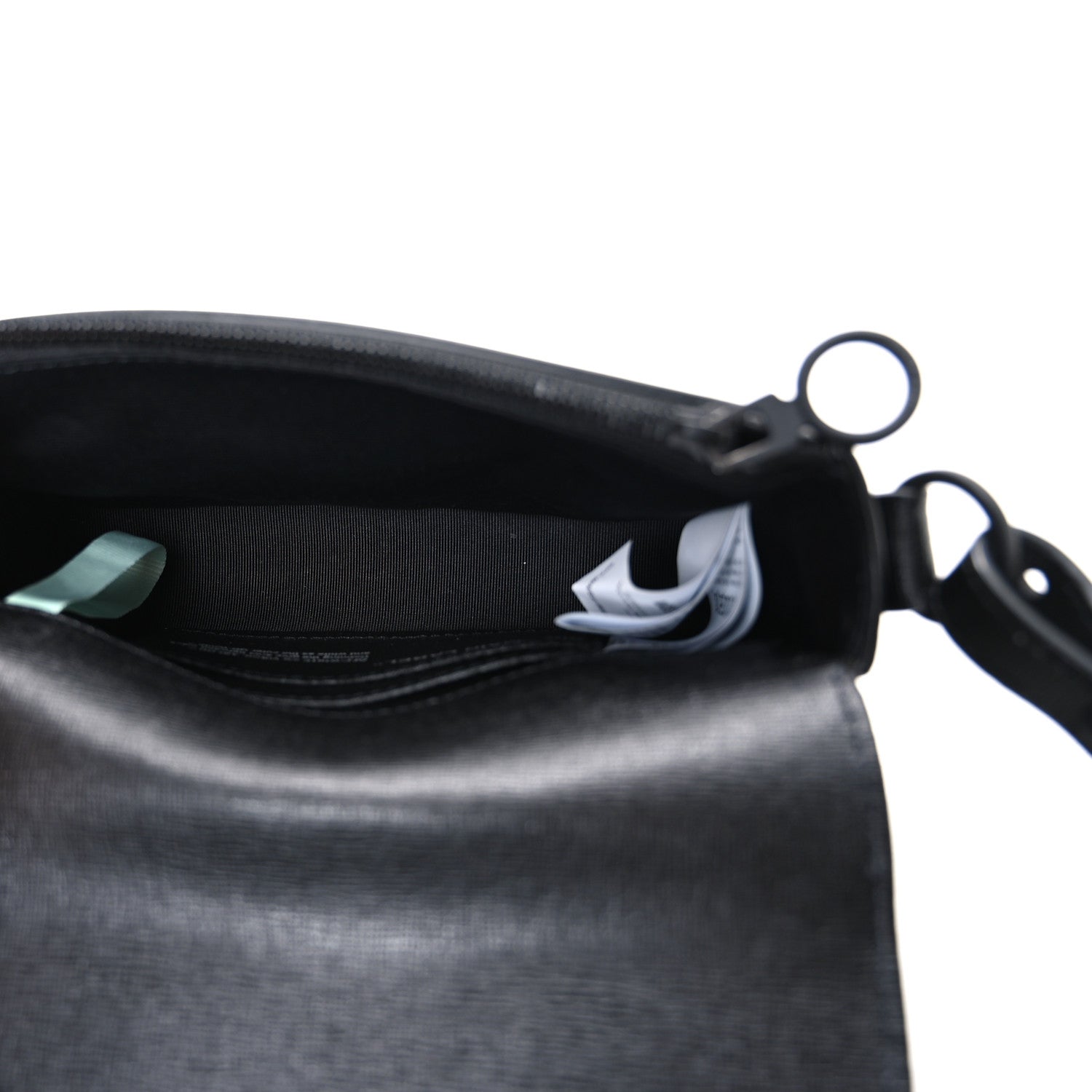 Off-White Saffiano Striped Mini Diag Binder Clip Bag Black White 5 of 9