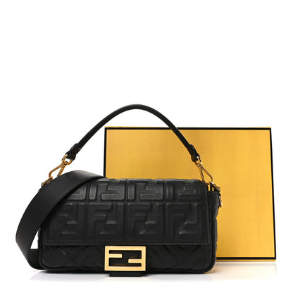 Fendi Nappa FF 1974 Embossed Baguette Black 11 of 11