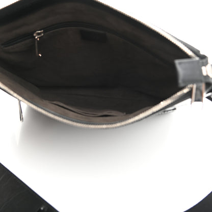 Gucci Guccissima Signature Medium Flat Messenger Bag Black 5 of 10