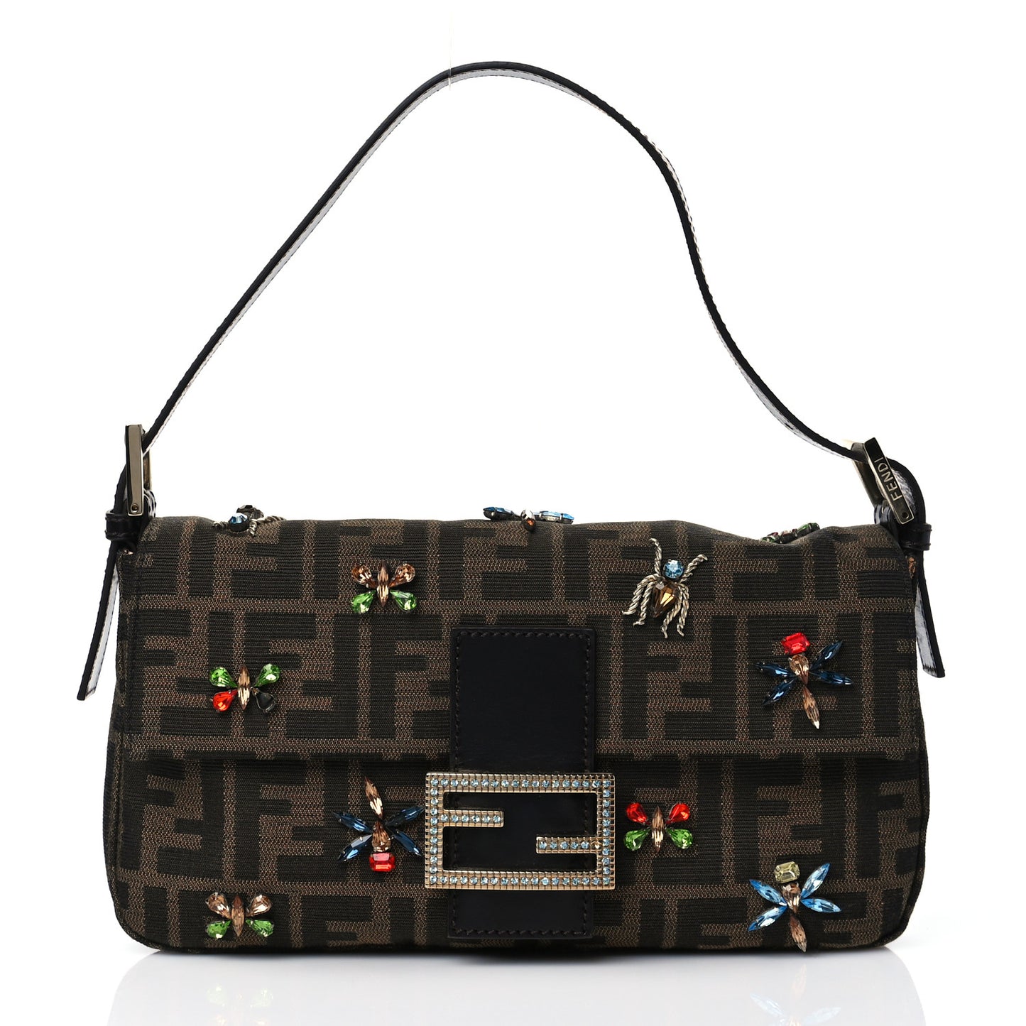 Zucca Crystal Embellished Baguette Tobacco
