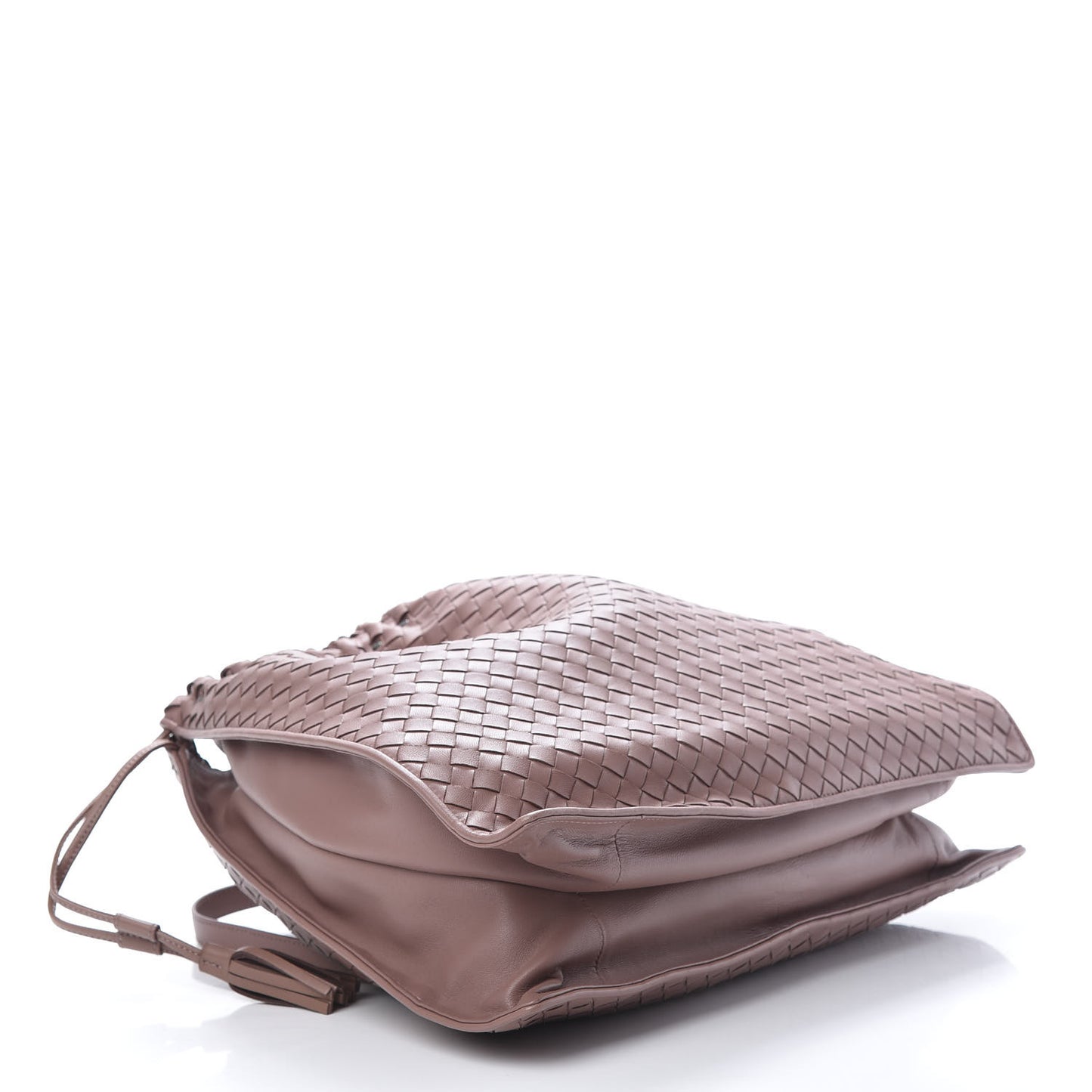 Nappa Intrecciato Medium Drawstring Tassel Tote Violet