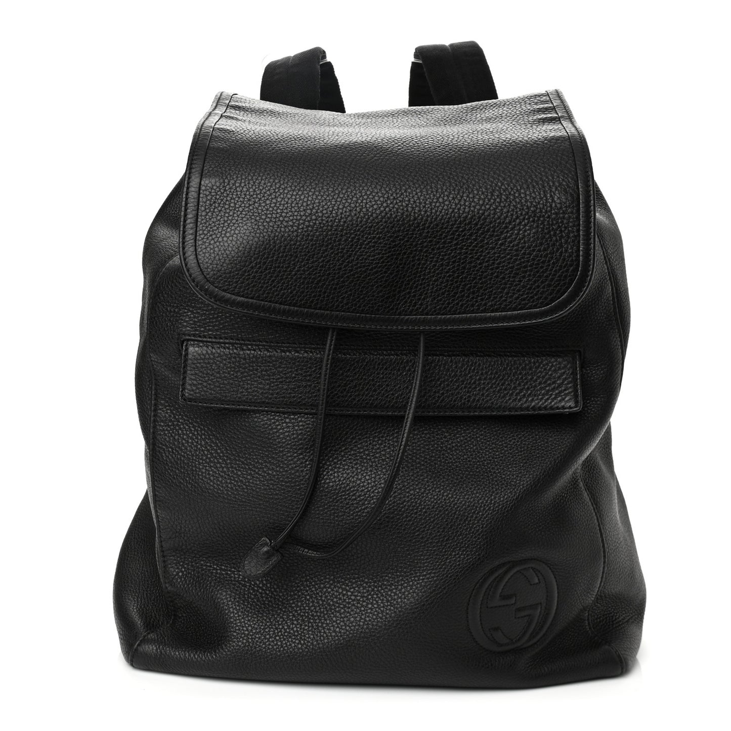 Pebbled Calfskin Soho Backpack Black