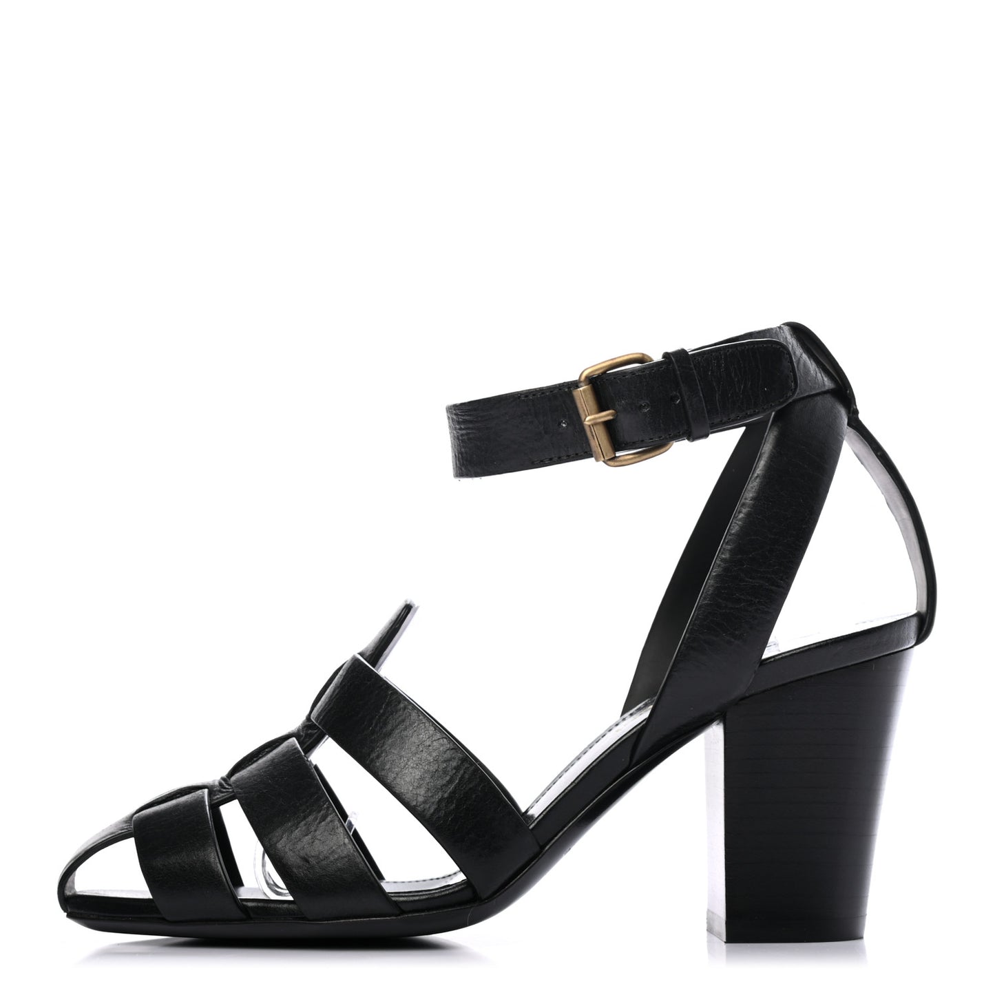 Calfskin Oak Sandals 36 Black