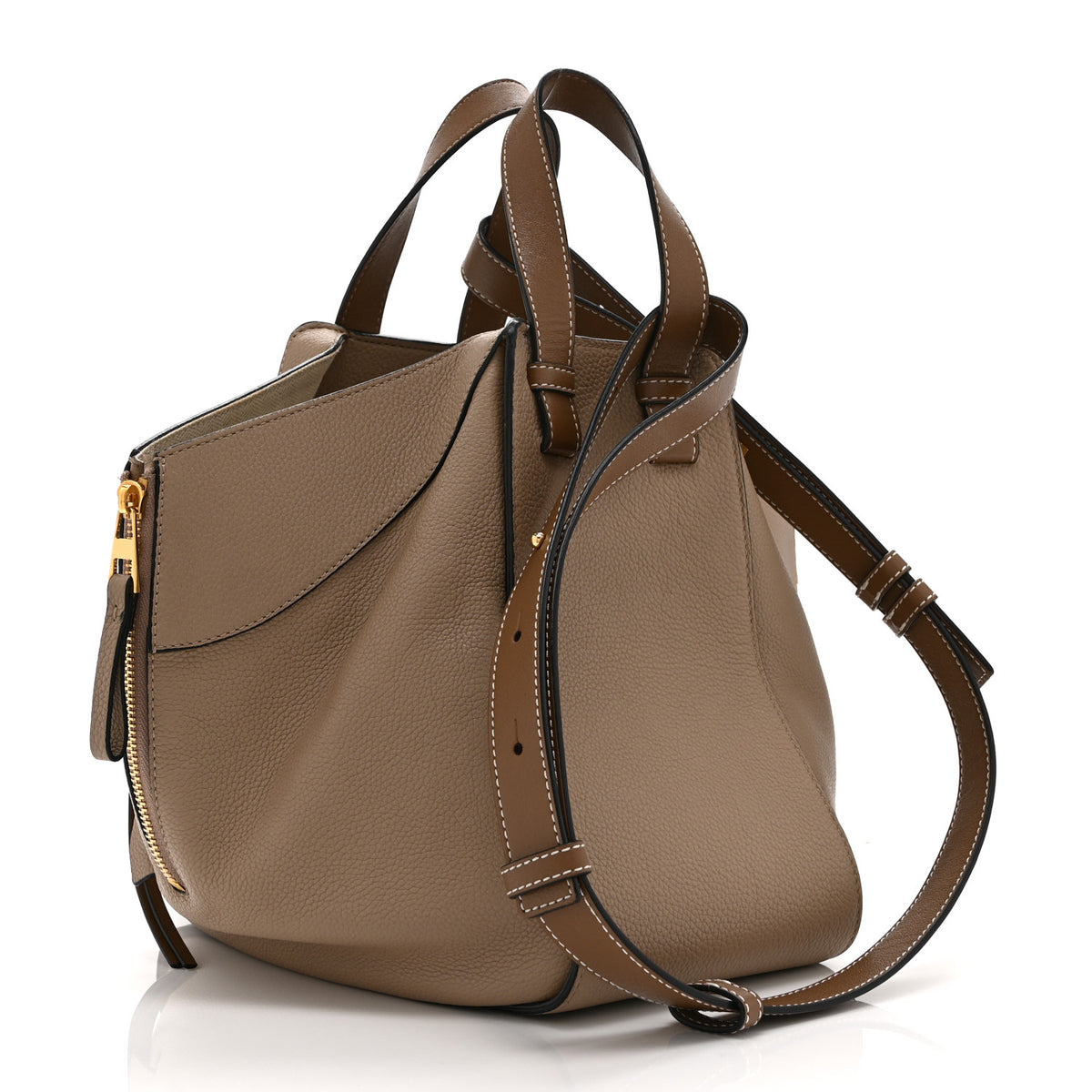 Grained Calfskin Small Hammock Shoulder Bag Sand
