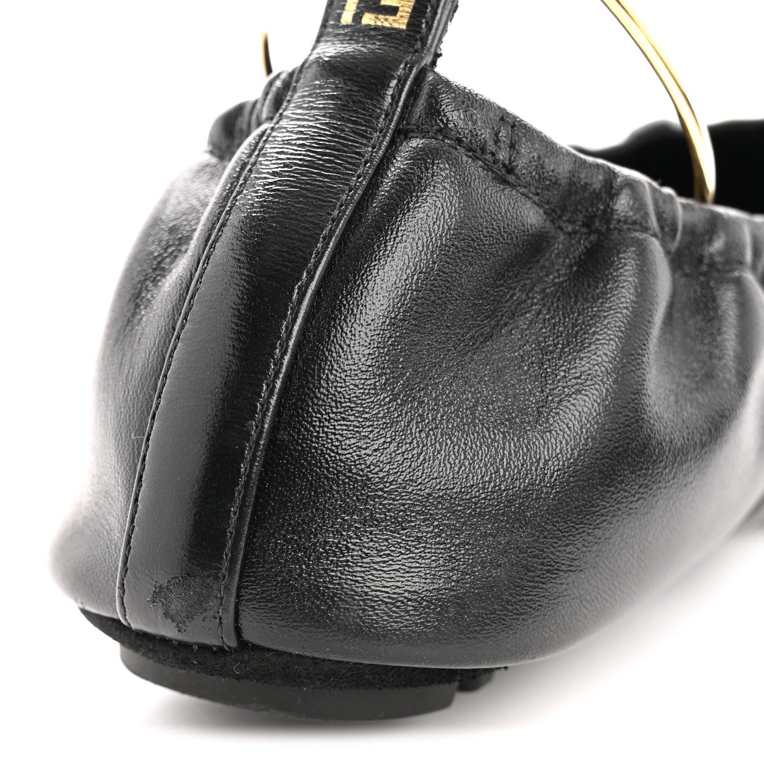 Fendi Vitello Filo Ballerina Flats 39 Black 10 of 12