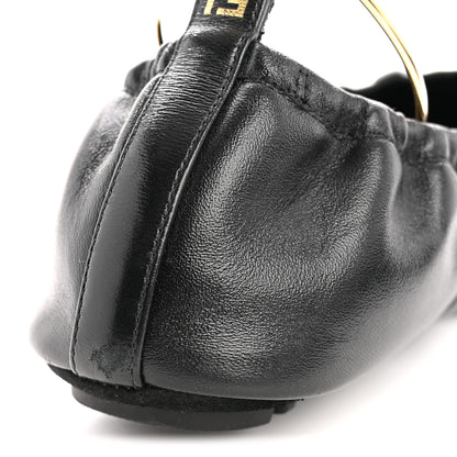 Fendi Vitello Filo Ballerina Flats 39 Black 10 of 12
