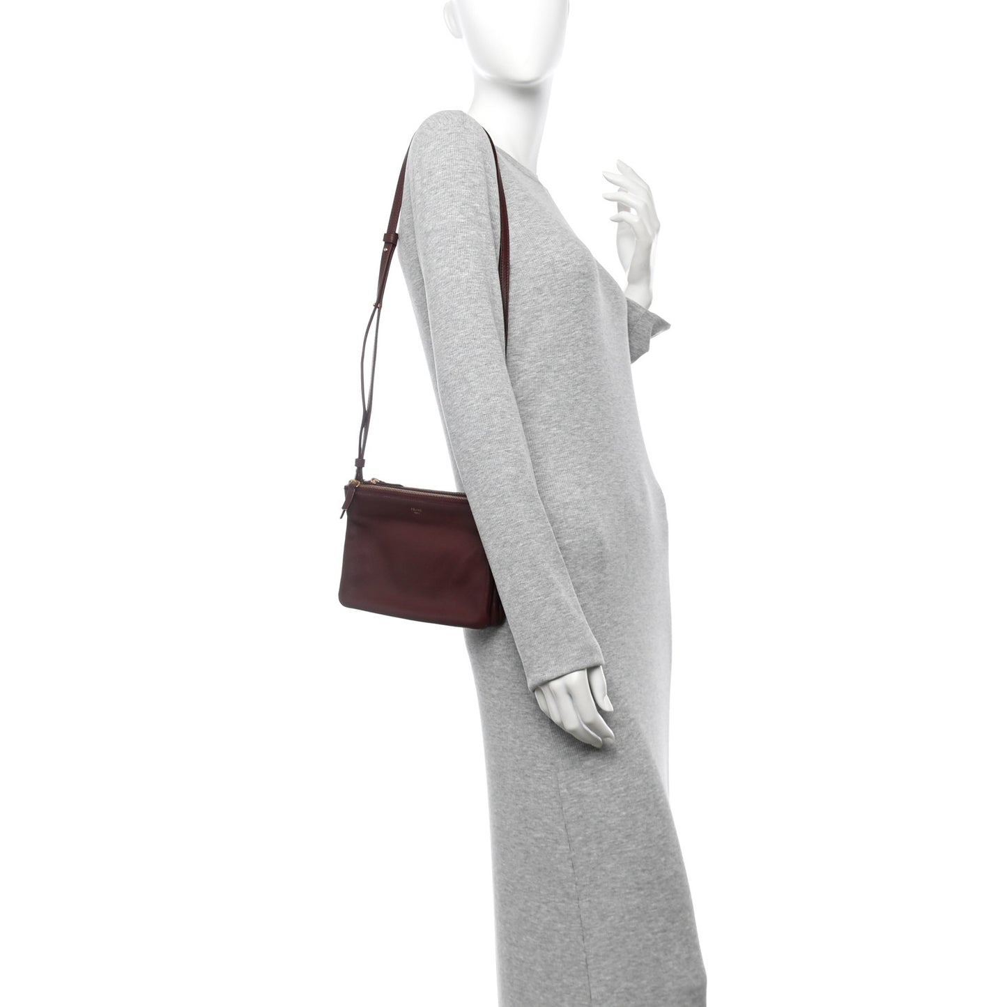 Lambskin Small Trio Crossbody Bag Burgundy