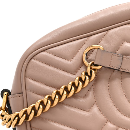 Gucci Calfskin Matelasse Small GG Marmont Chain Shoulder Bag Porcelain Rose 12 of 13