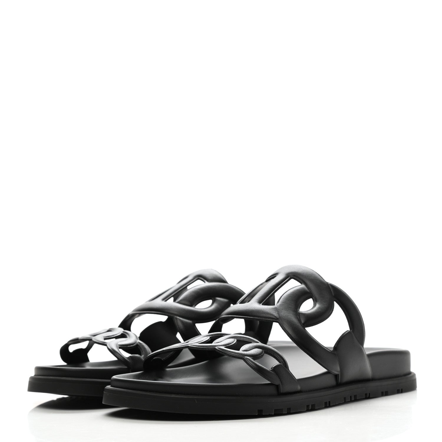 Hermes Nappa Extra Sandals 38 Black 3 of 8