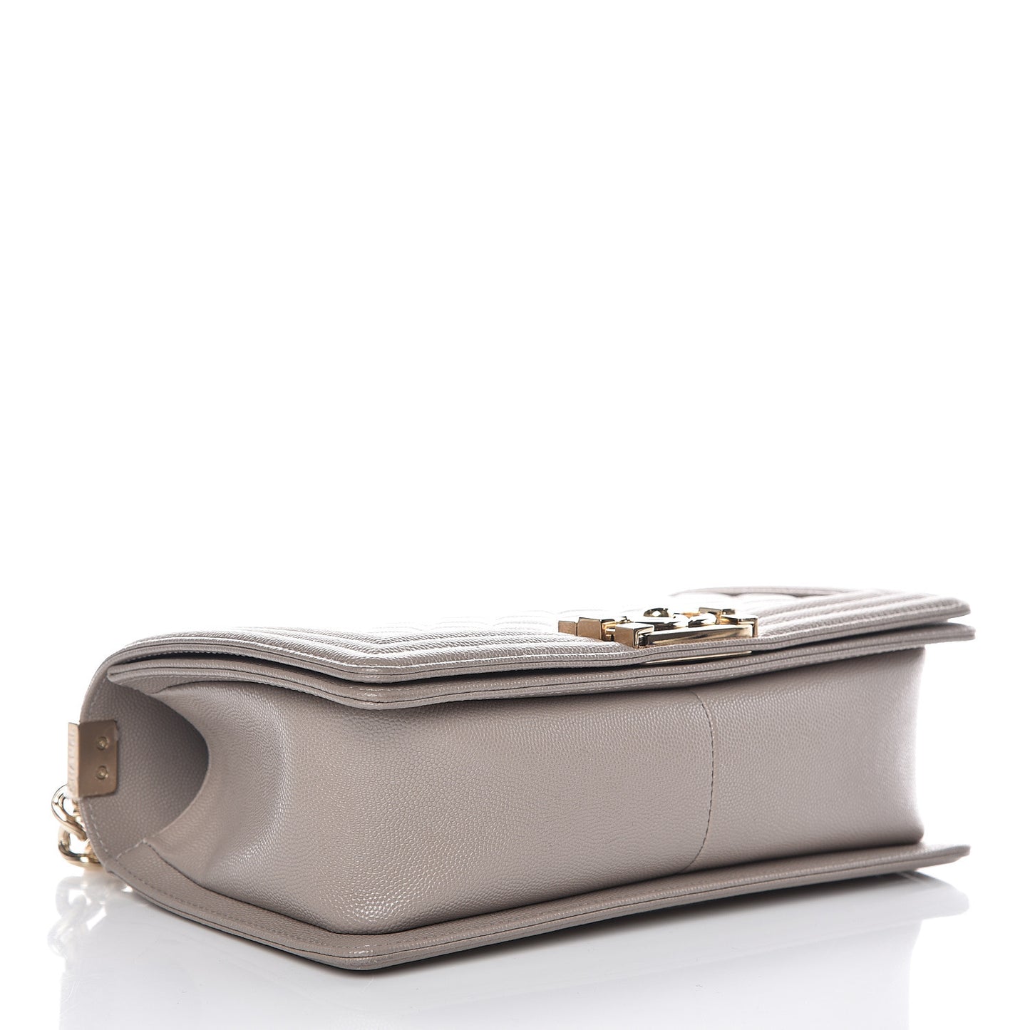 Caviar Quilted Medium Boy Flap Dark Beige