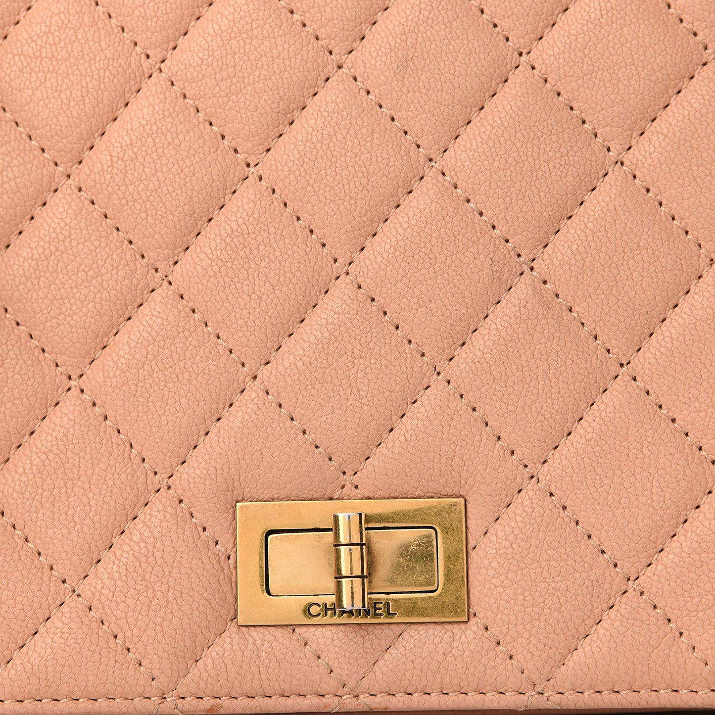 Goatskin Quilted Large Rita Top Handle Flap Beige