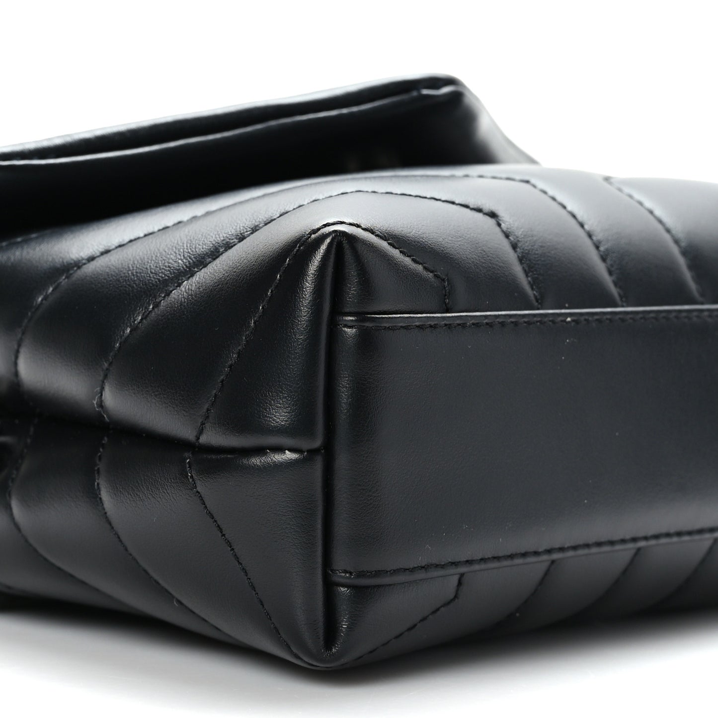Calfskin Y Quilted Monogram Toy Loulou Crossbody Bag Black