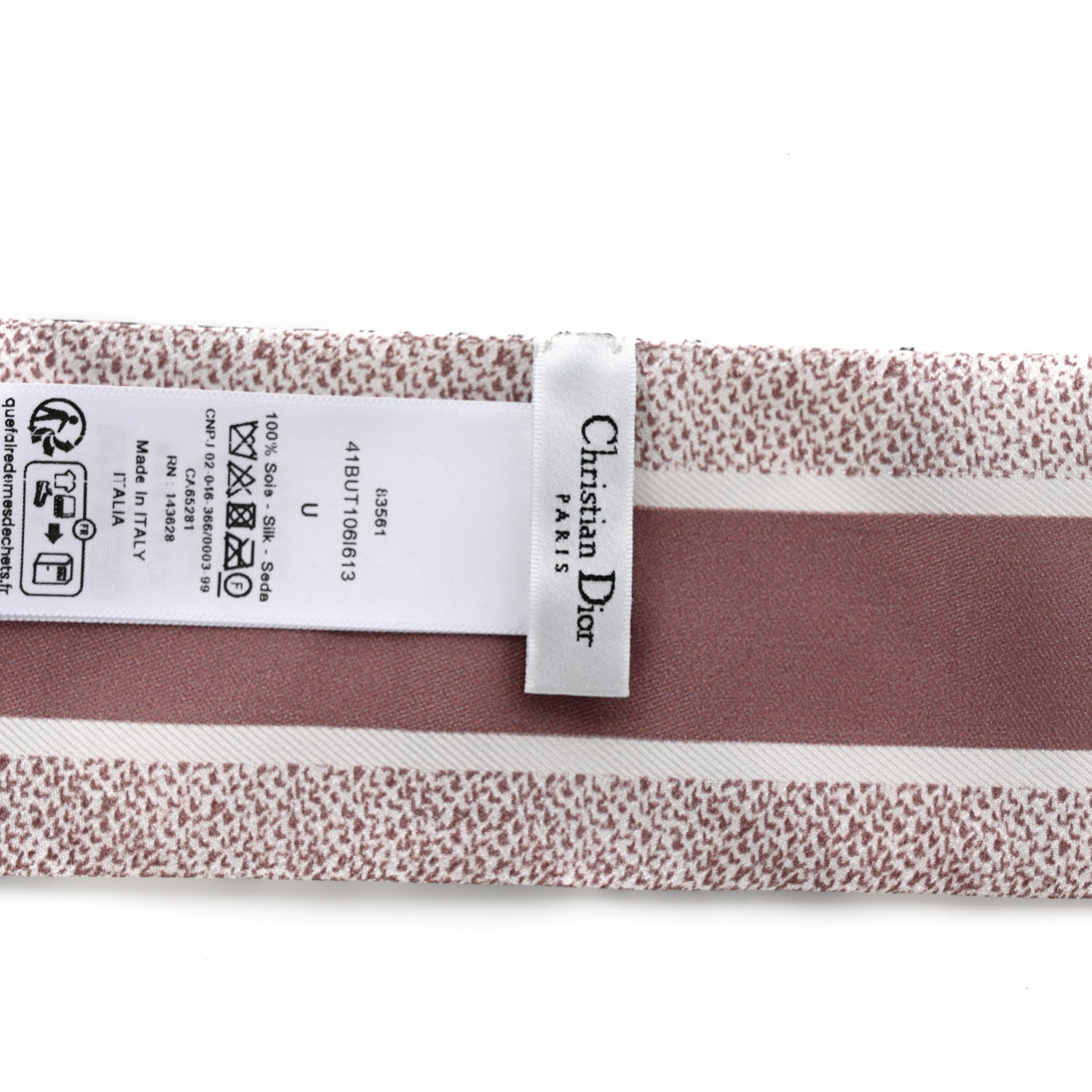 Christian Dior Silk Mitzah Scarf White Pink 3 of 4
