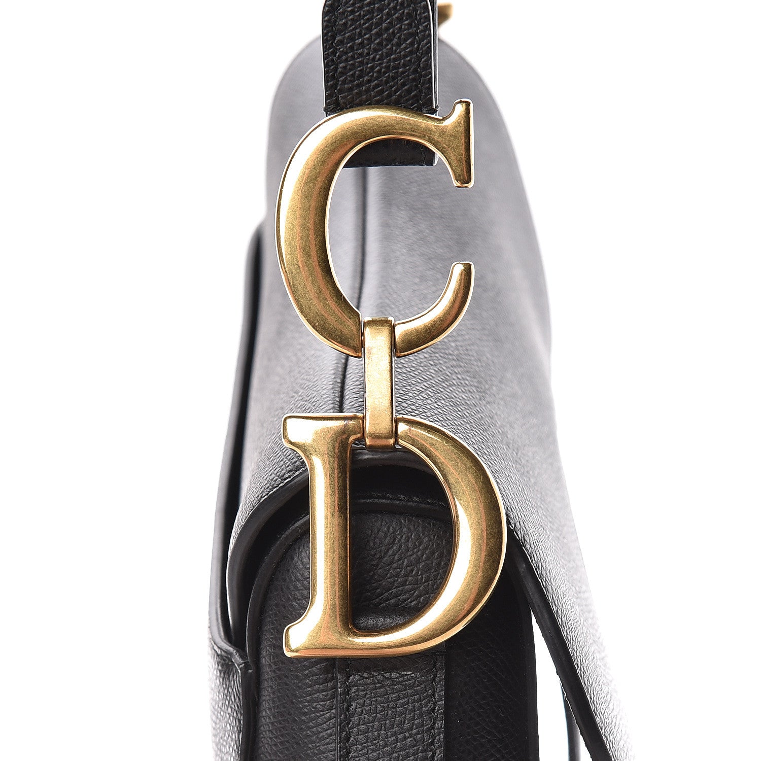 Christian Dior Grained Calfskin Saddle Bag Black 14 of 14