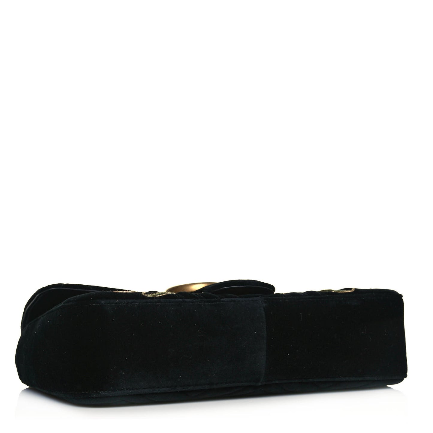 Velvet Matelasse Loved Embroidered Medium GG Marmont Shoulder Bag Black