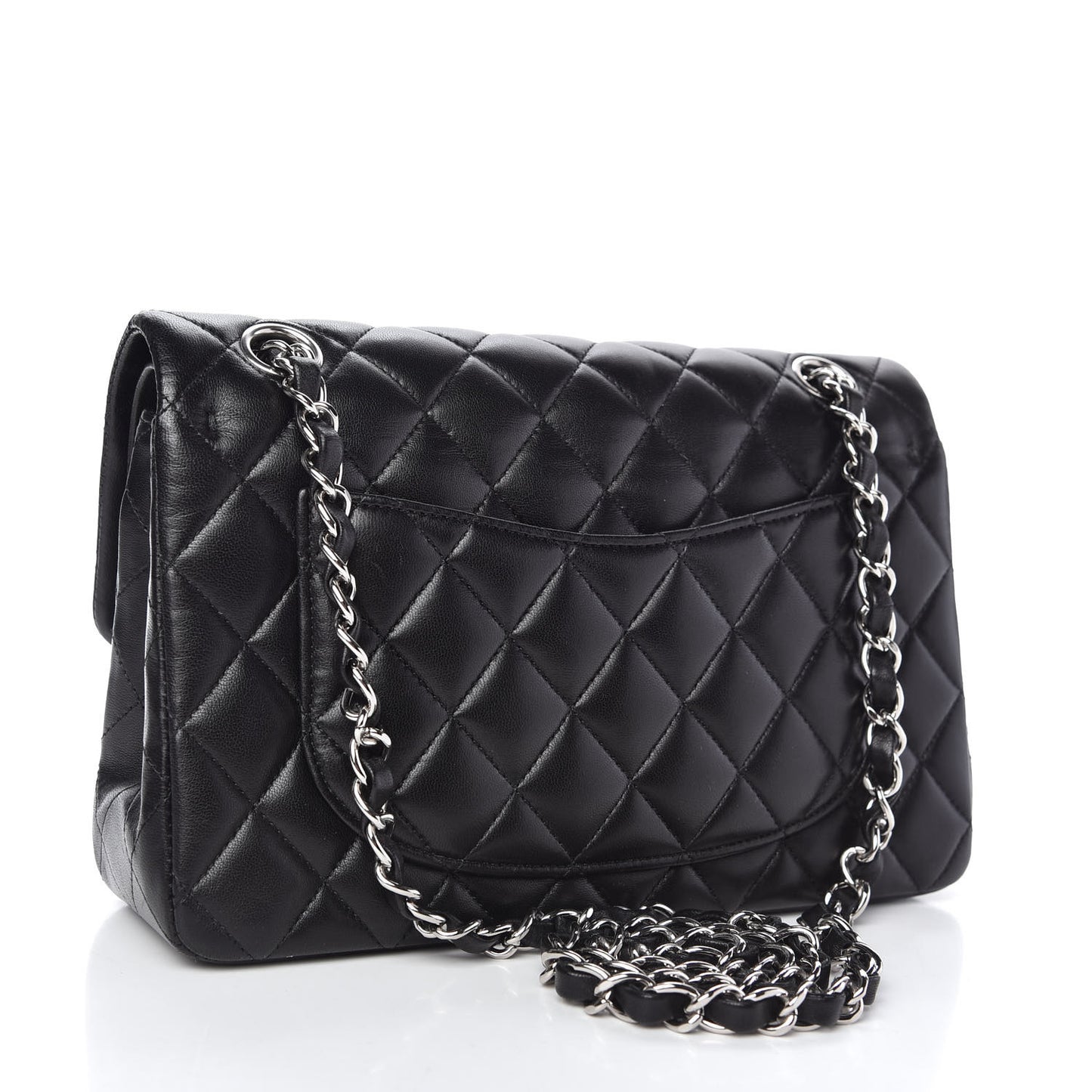 Lambskin Quilted Small Double Flap Black