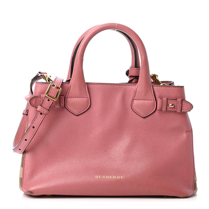 Burberry Grainy Calfskin House Check Small Banner Tote Mauve Pink 1 of 4