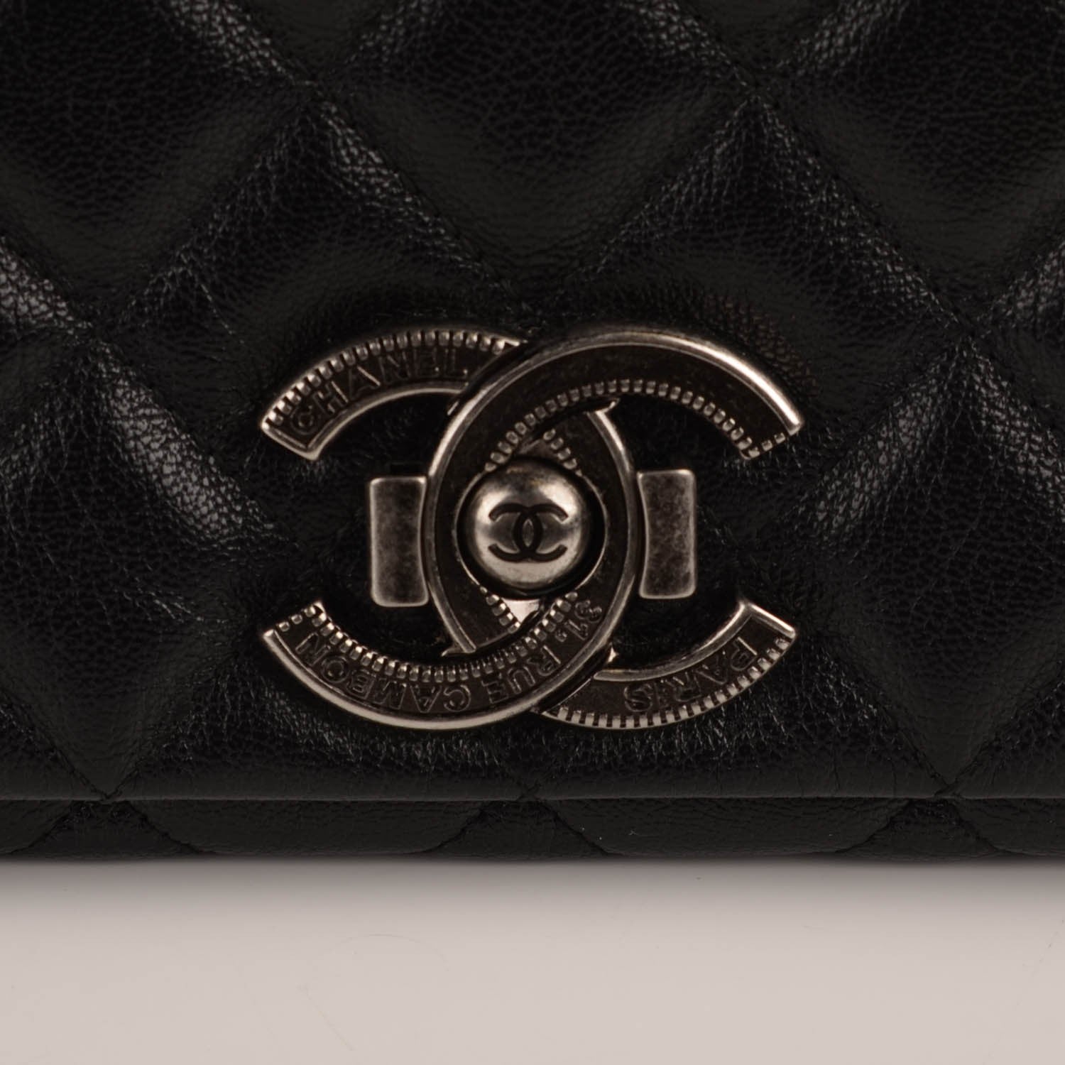 Chanel Metallic Goatskin Quilted Medium City Rock Flap Black 7 of 10