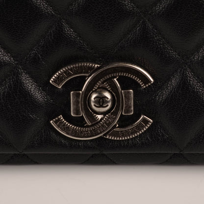 Chanel Metallic Goatskin Quilted Medium City Rock Flap Black 7 of 10
