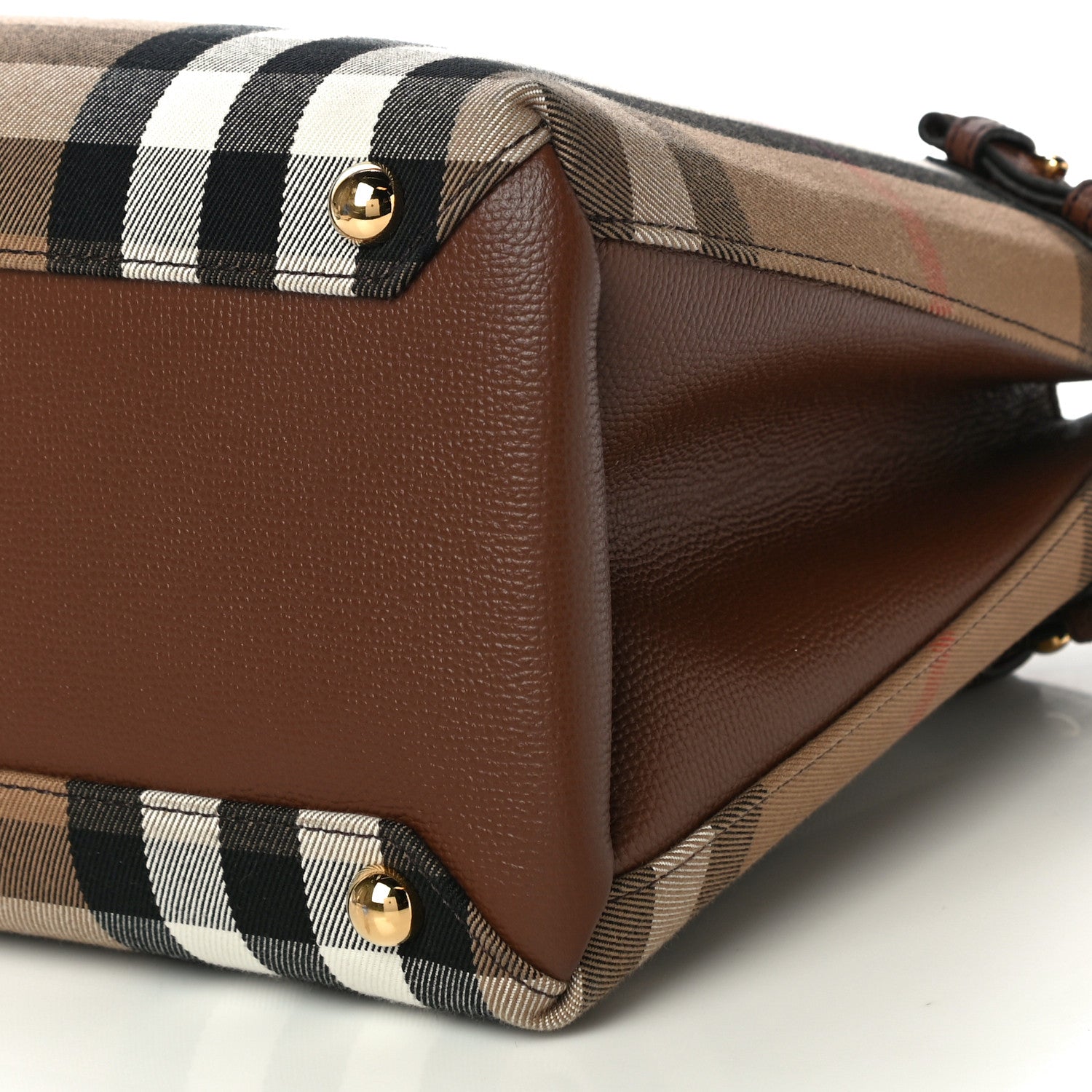 Burberry House Check Grainy Calfskin Medium Banner Tote Brown 13 of 13