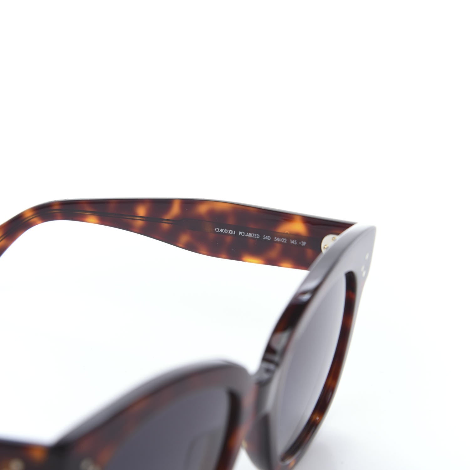 Celine Acetate Polarized Square Sunglasses CL40002U Tortoise 4 of 7