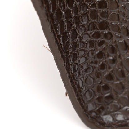Saint Laurent Calfskin Crocodile Embossed Medium Classic Monogram Kate Tassel Satchel Dark Brown 15 of 15