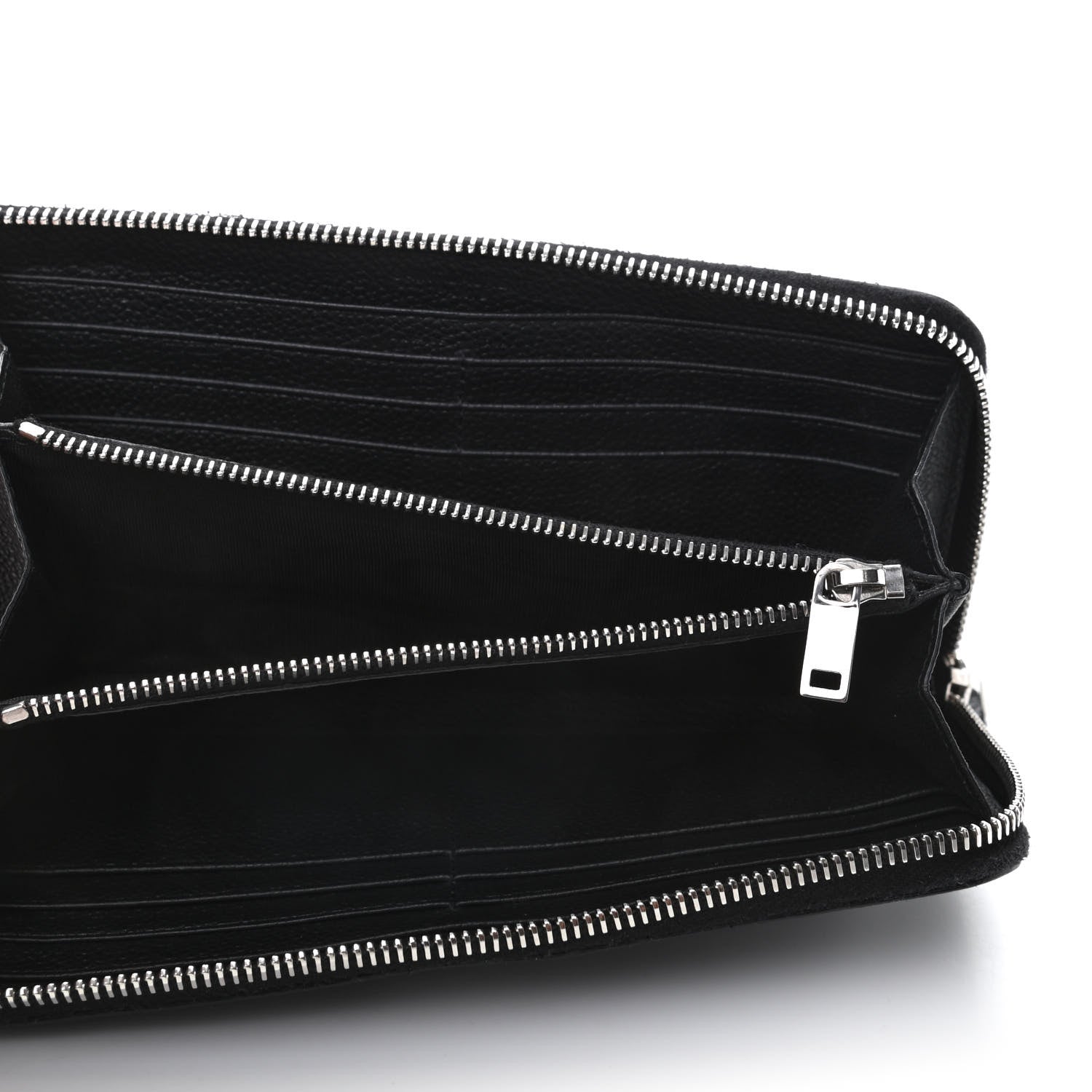 Saint Laurent Grained Calfskin Rive Gauche Zip Around Wallet Black 5 of 11