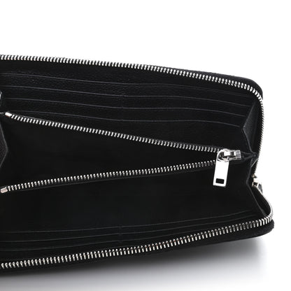 Saint Laurent Grained Calfskin Rive Gauche Zip Around Wallet Black 5 of 11