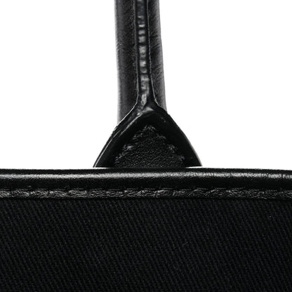 Versace Coated Canvas Calfskin La Greca Signature Tote Bag Black Khaki 12 of 14