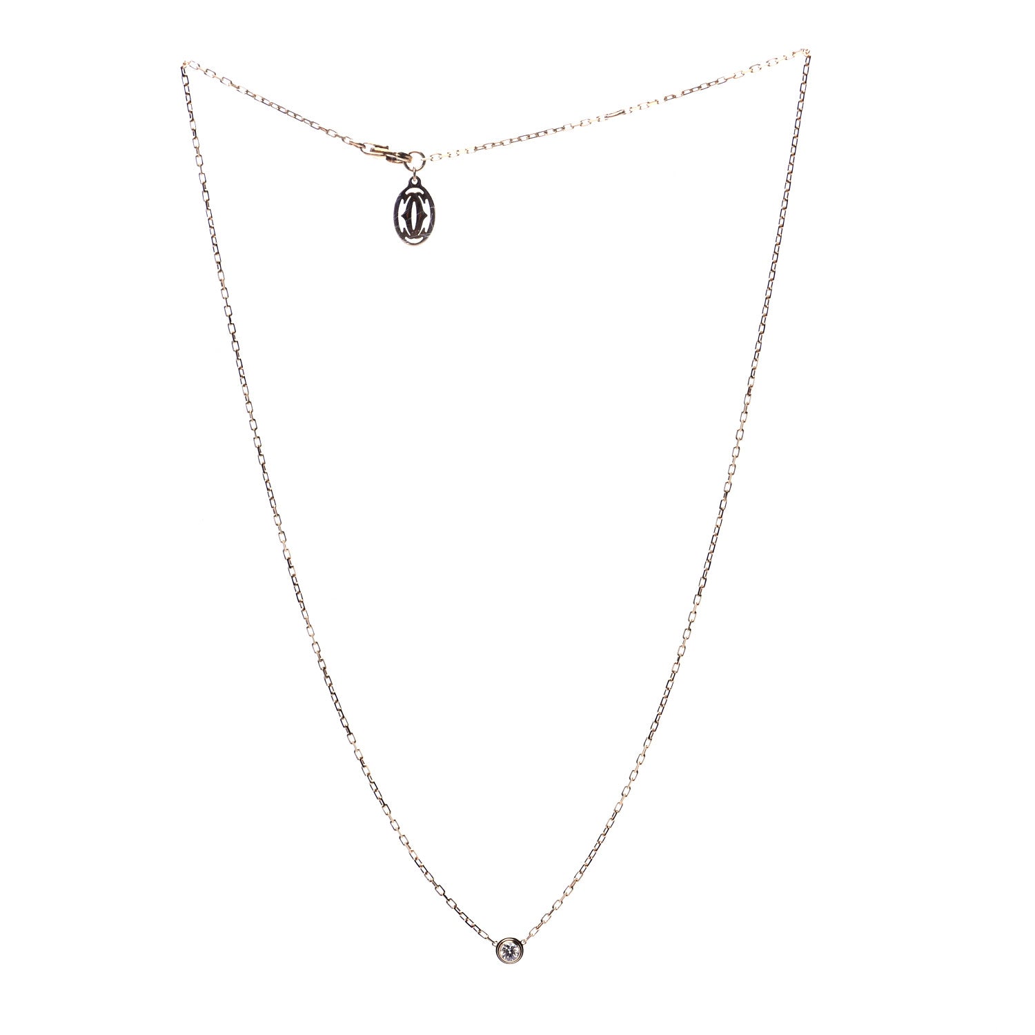 Cartier 18K Yellow Gold Diamond SM D'Amour Pendant Necklace 3 of 5