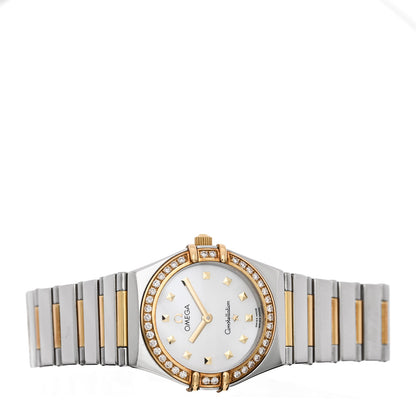 Omega Stainless Steel 18K Yellow Gold Diamond Bezel Mother of Pearl 25.5mm Constellation My Choice Quartz Watch 1376.71.00 2 of 5
