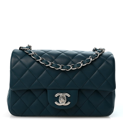 Chanel Lambskin Quilted Mini Rectangular Flap Dark Blue 1 of 14
