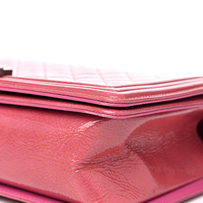 Chanel Distressed Patent Calfskin Quilted New Medium Boy Flap Pink 10 of 18