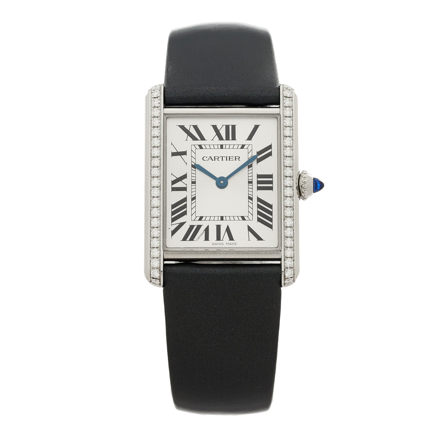 Stainless Steel Satin Diamond 25mm Must de Cartier Tank Quartz Watch