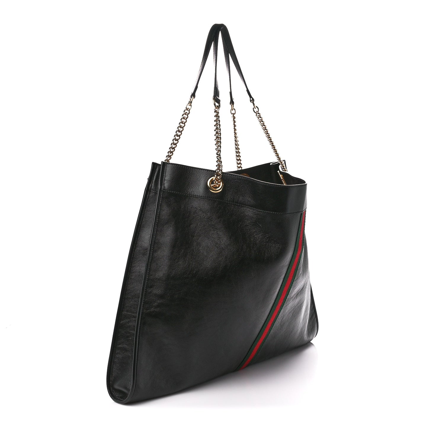 Calfskin Maxi Rajah Chain Tote Black